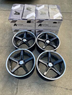 20 inch Lexani Mercedes Benz Black and Chrome Rims