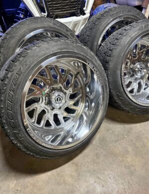 TIS Forged 22x14 Polished Wheels and 33” Tires 8 lug