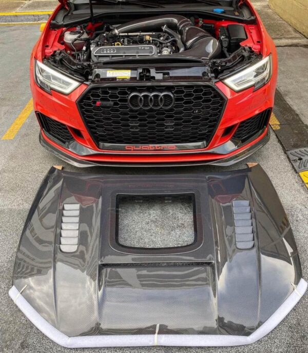 img_5537 Glass Transparent Carbon Fiber Hood Bonnet Ver.3 for Audi RS